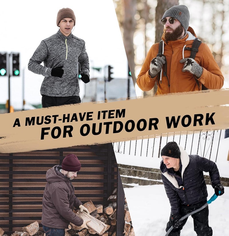 Wmcaps Warm Beanie for Men Women, Fleece Lined Beanie Warm Winter Caps Unisex Fashion Knit Cuffed Cap - Image 5